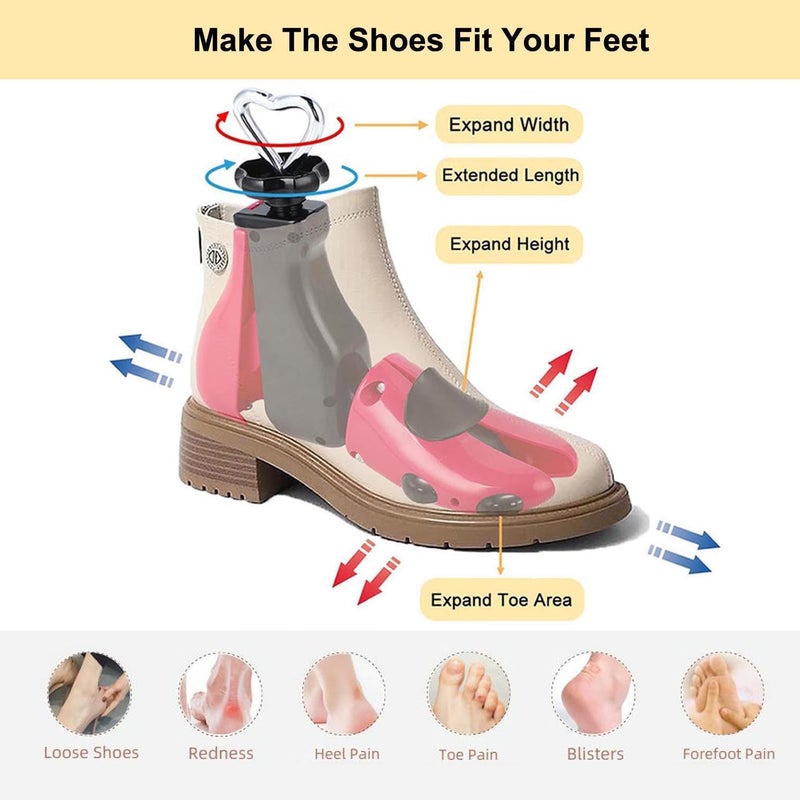 Halcent Shoe Stretcher Men Women Boot Stretcher, Plastic Shoe Tree Women Men Shoe Shaper Expander Shoe Width (Pack of 1) - Image 2